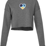 Blue Heart Cropped Sweatshirt