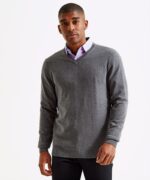 AQ Men's cotton blend v-neck sweater - Image 3