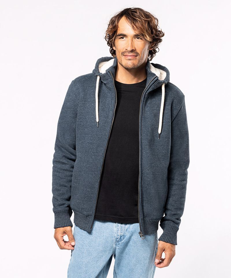 K2312_LS00_2023 Kariban Vintage sherpa-lined fleece jacket - Image 1