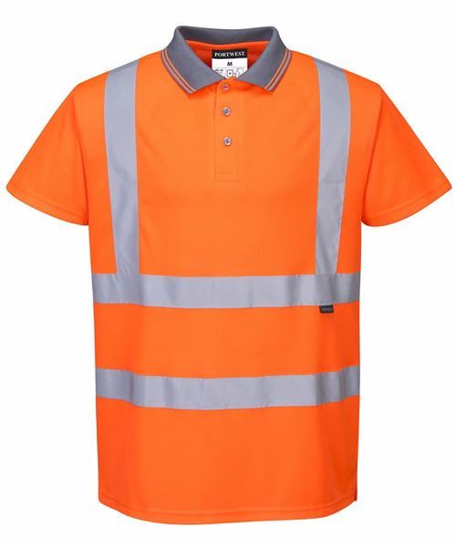 PW024_LS00_2024 Portwest Hi-vis short sleeved polo - Image 1
